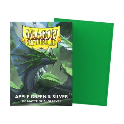 fundas-dragon-shield-sleeves-standard-matte-dual---apple-green-&-silver-(10