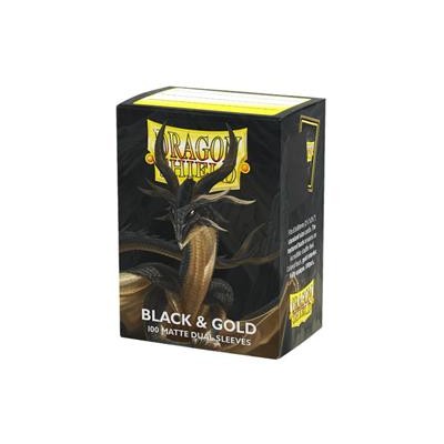 fundas-dragon-shield-sleeves---standard-size---matte-dual---black-&-gold